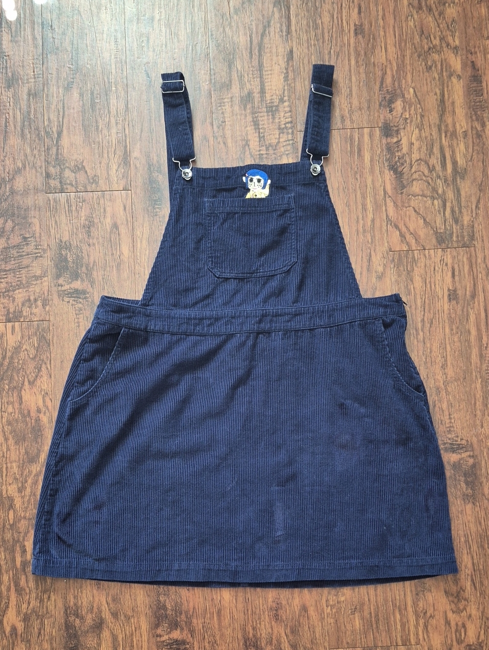 Women's Coraline Navy Corduroy Overall Skirt
